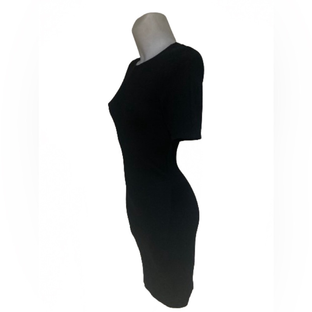 Wilfred Mignonne Mini Dress Womenβs Aritzia Black Stretch Knit Zip Small - Picture 7 of 10